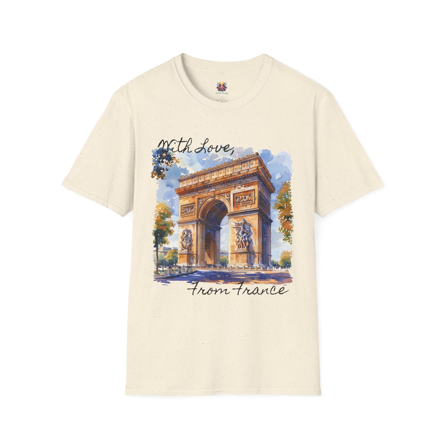 French Arch Watercolor , France Softstyle T-Shirt, Unisex Tee, Economy Shipping