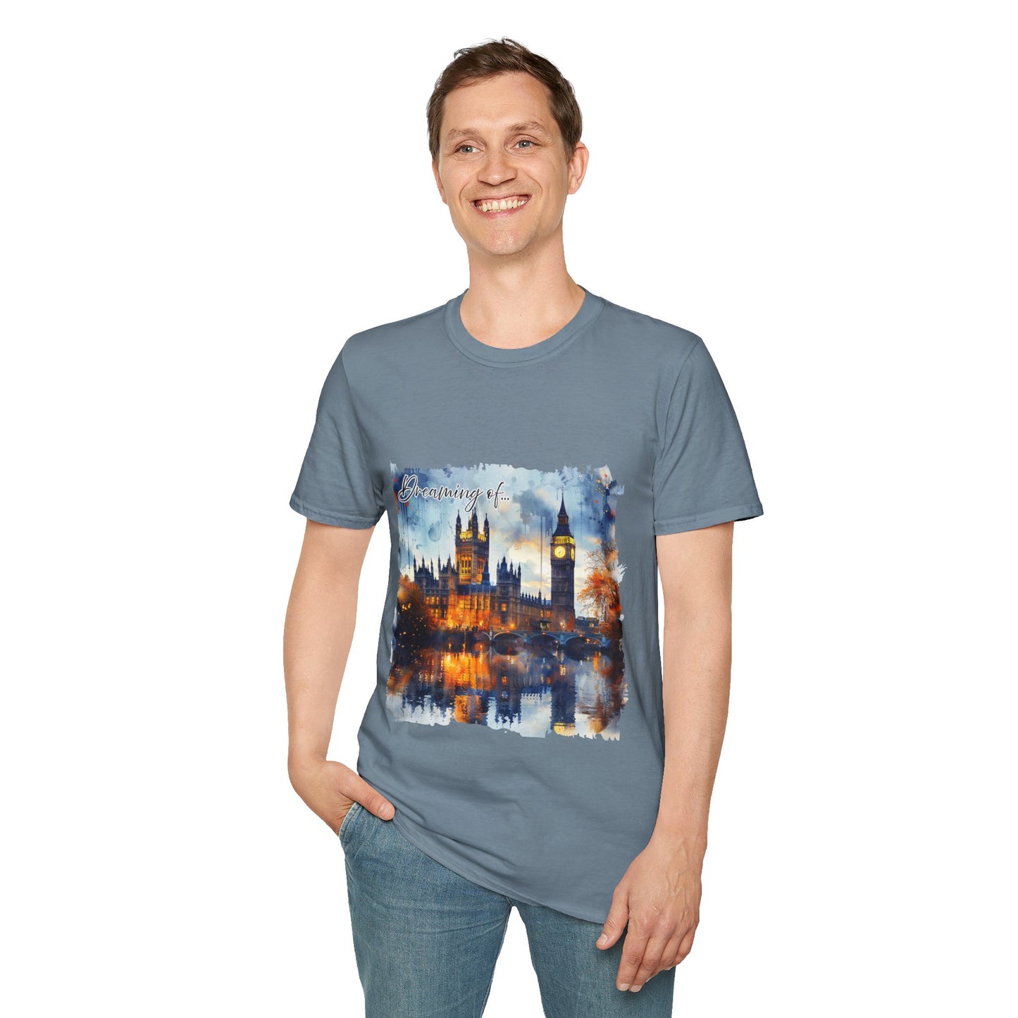 London Watercolor T-Shirt, women's soft tee, traveler's tee, Economy shipping