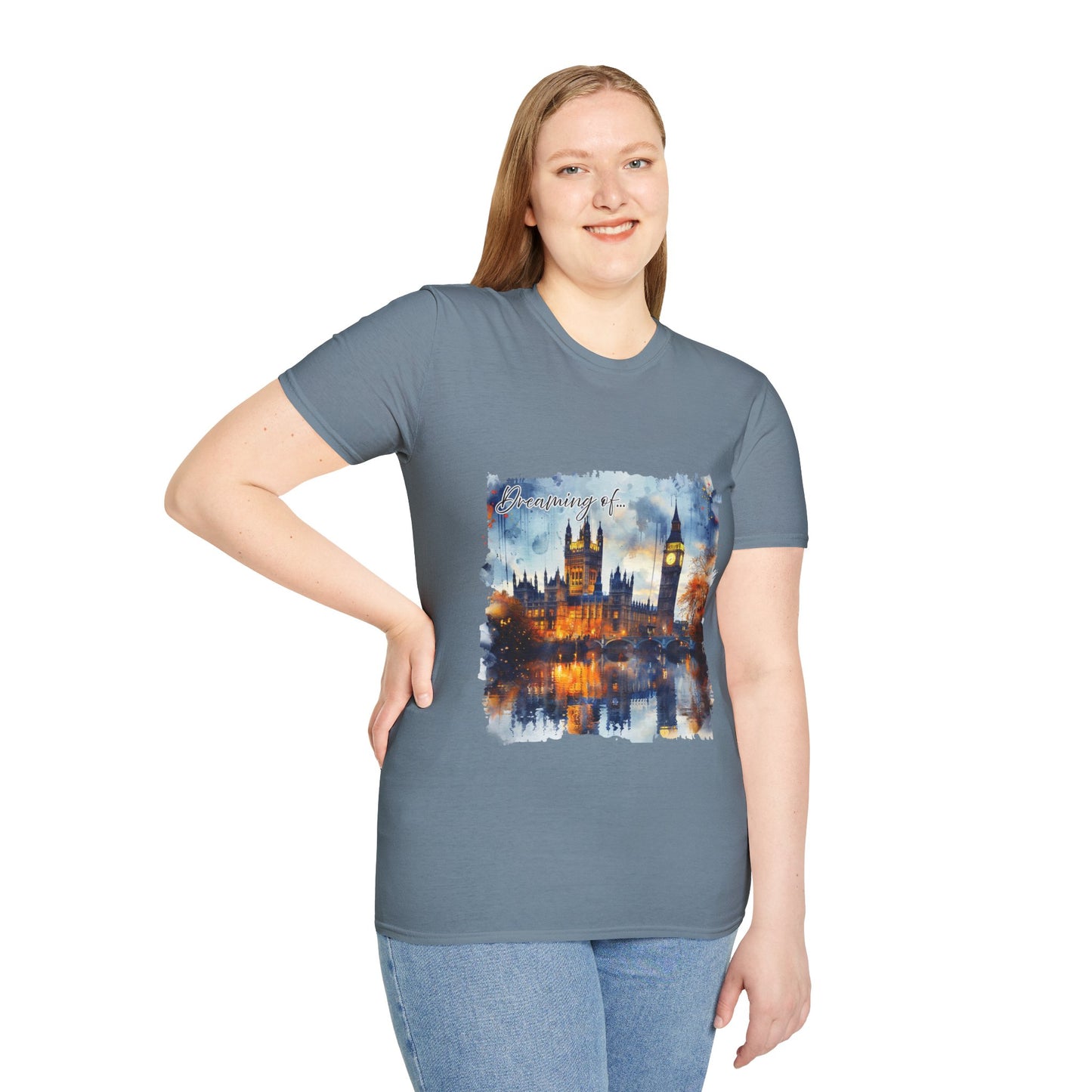 London Watercolor T-Shirt, women's soft tee, traveler's tee, Economy shipping