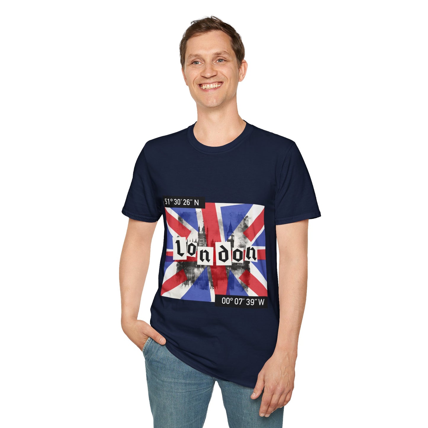 London Flag Unisex T-Shirt, Softstyle Tee, Economy Shipping