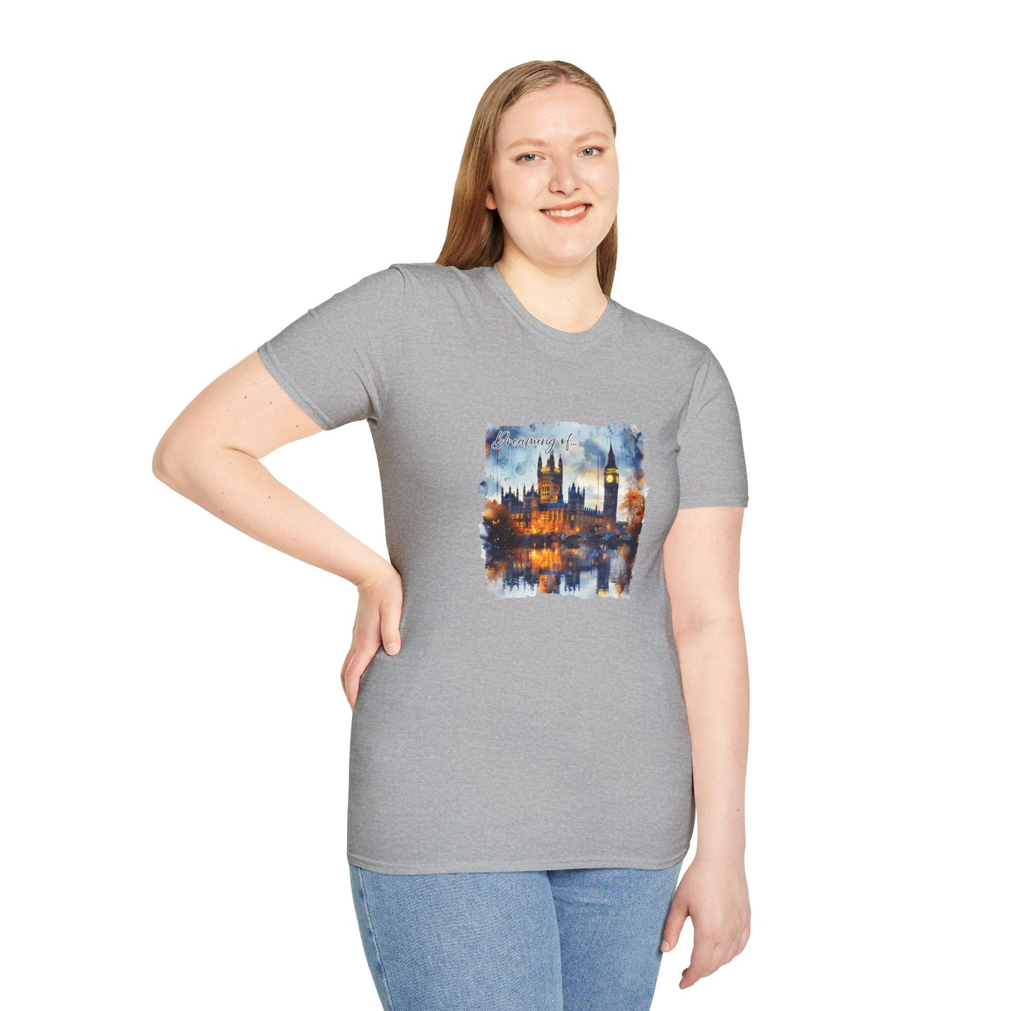 London Watercolor T-Shirt, women's soft tee, traveler's tee, Economy shipping