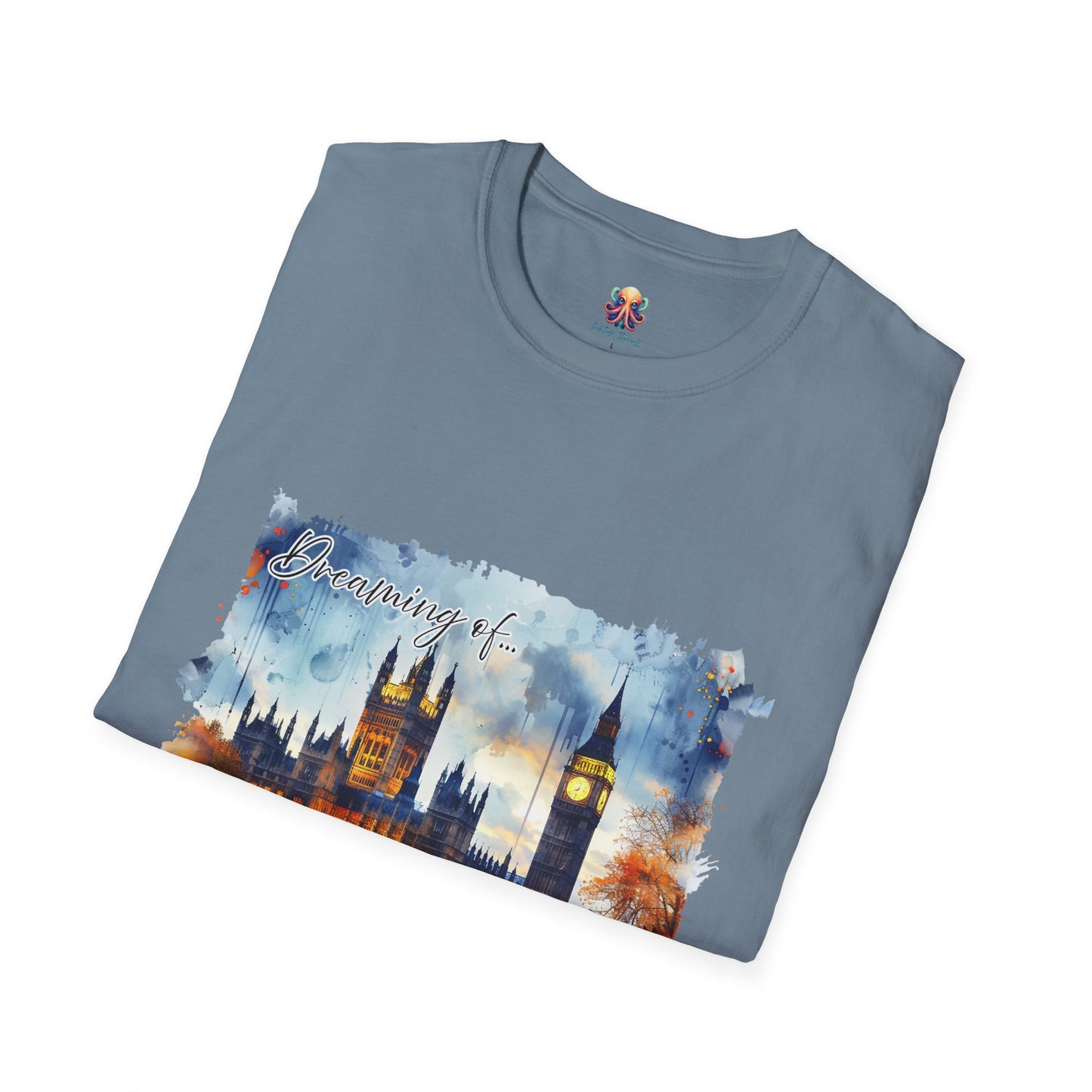 London Watercolor T-Shirt, women's soft tee, traveler's tee, Economy shipping