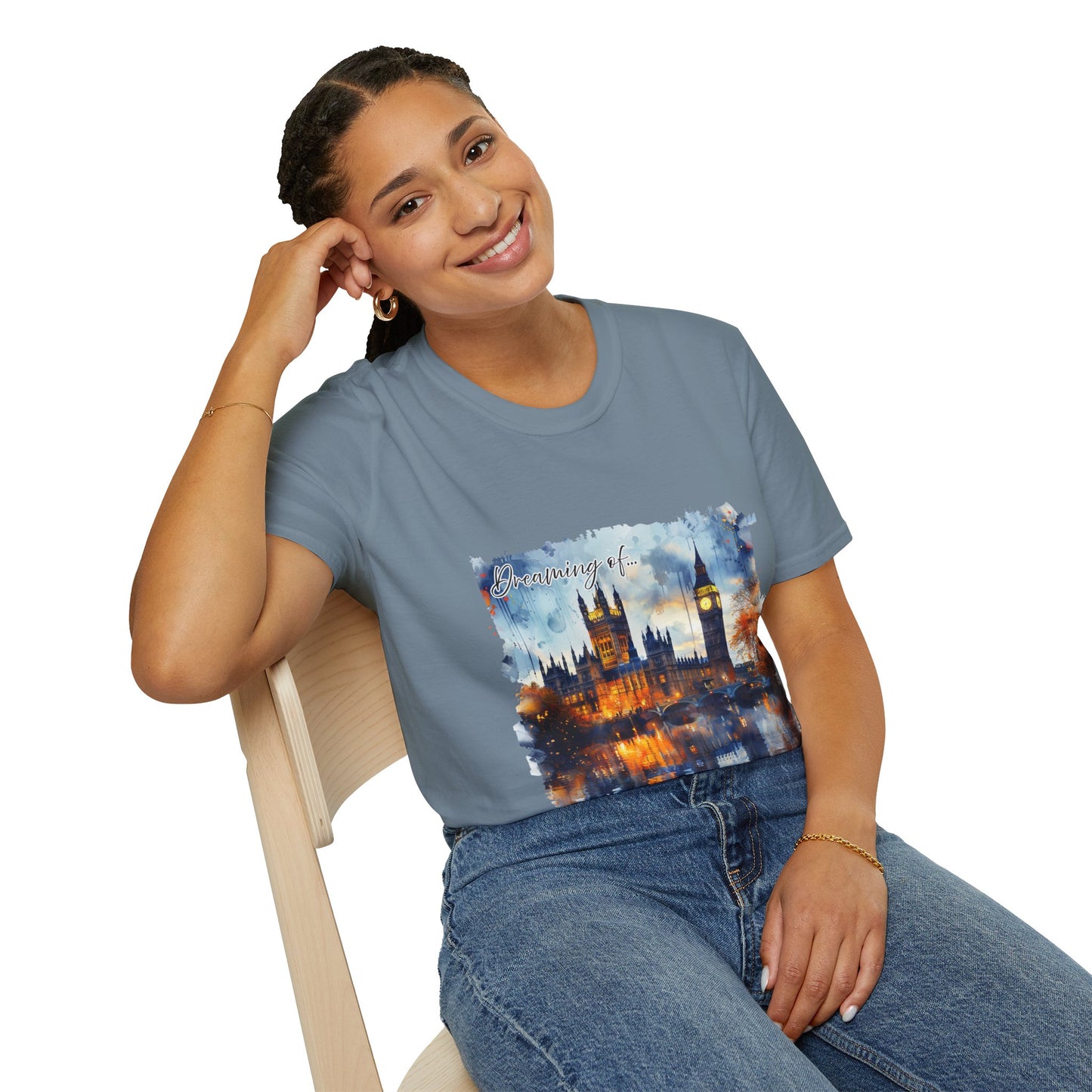 London Watercolor T-Shirt, women's soft tee, traveler's tee, Economy shipping