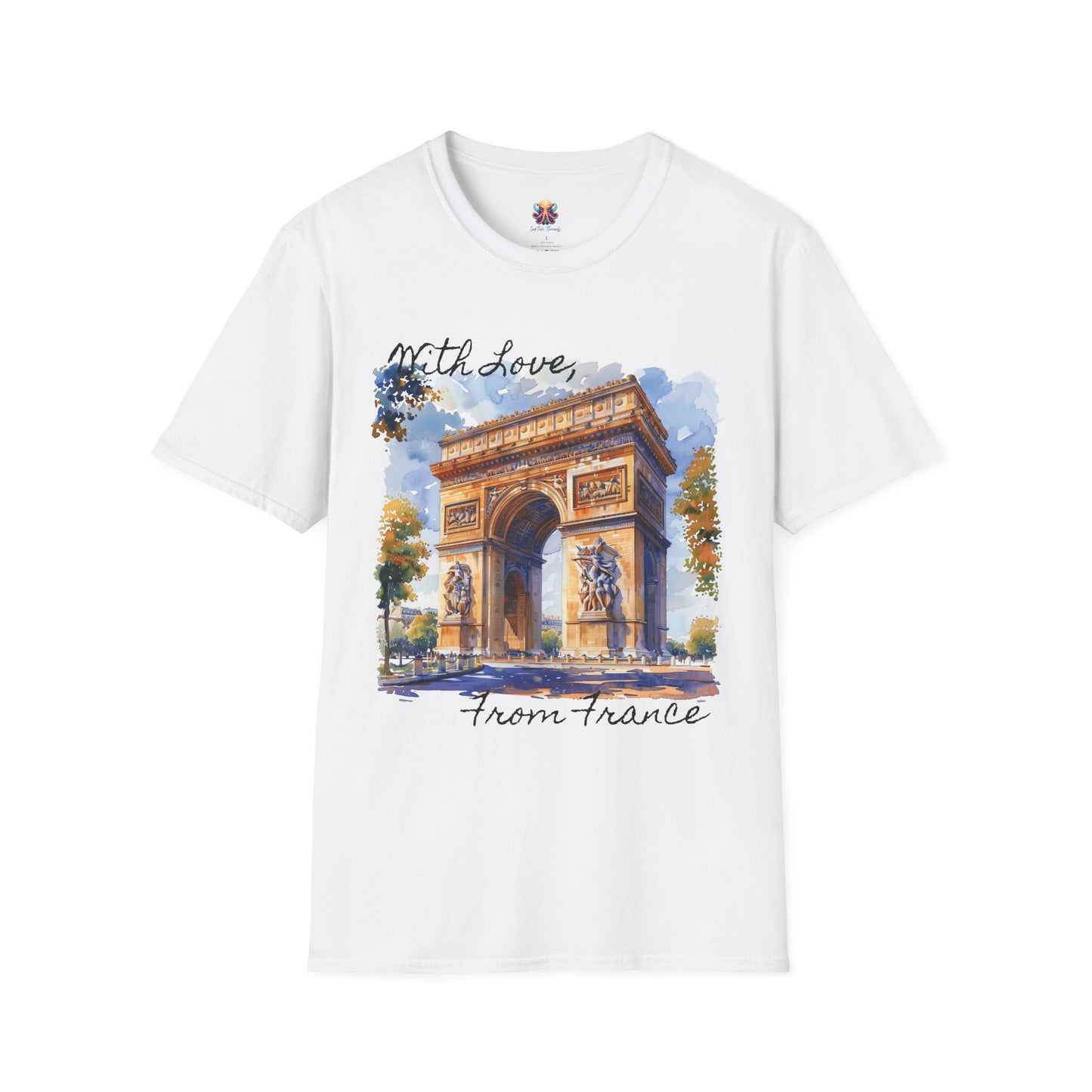 French Arch Watercolor , France Softstyle T-Shirt, Unisex Tee, Economy Shipping