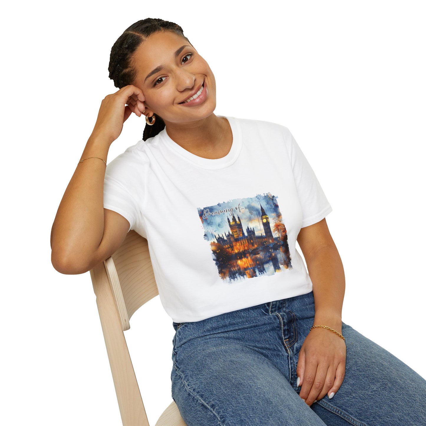 London Watercolor T-Shirt, women's soft tee, traveler's tee, Economy shipping