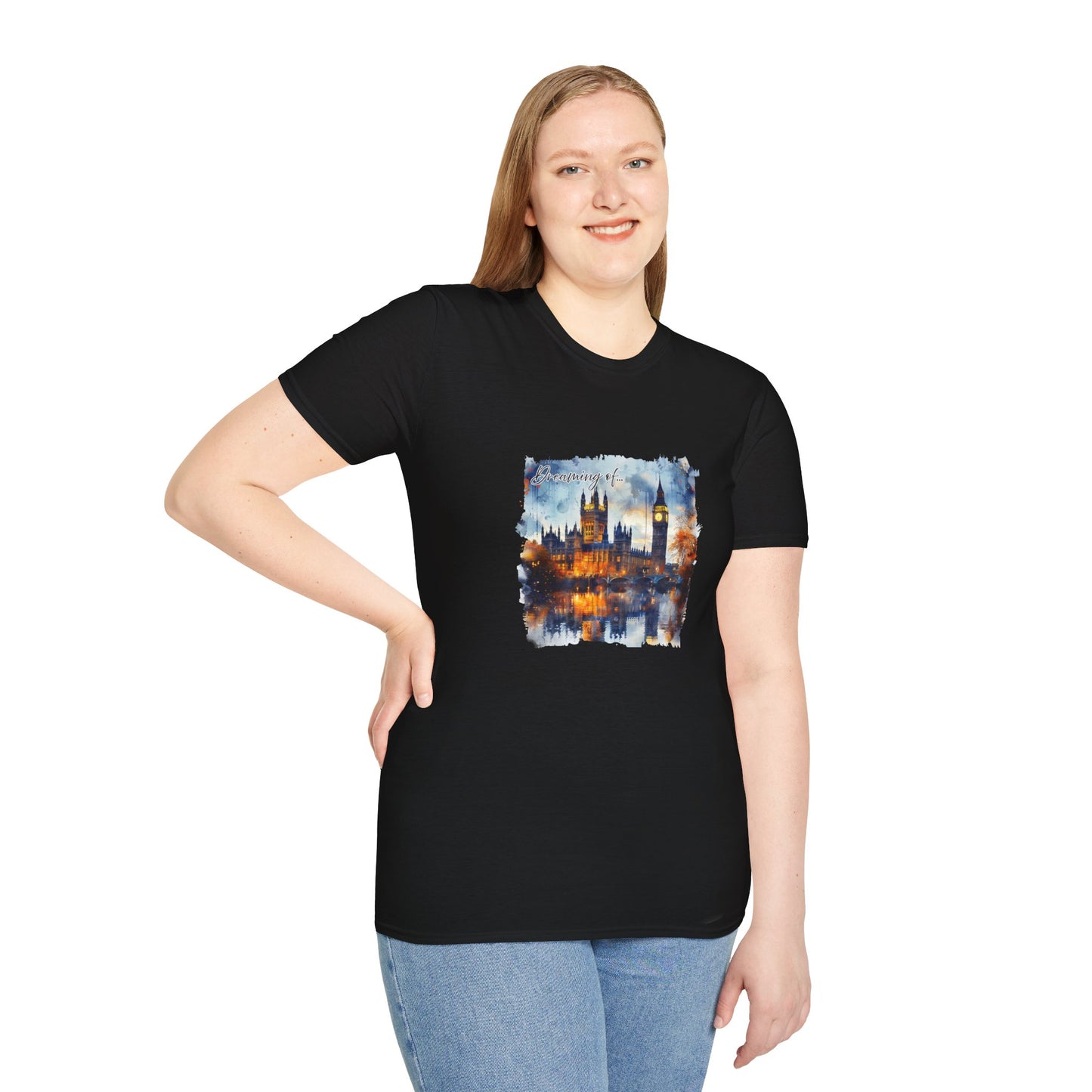 London Watercolor T-Shirt, women's soft tee, traveler's tee, Economy shipping